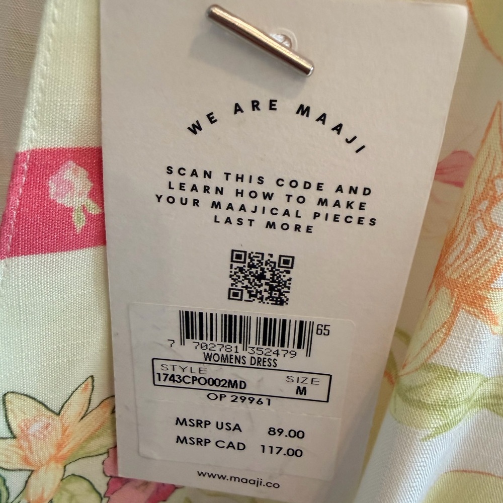 Maaji Lemonade Joy Kaftan Dress from Anthropologie, Size Med, NWT - Picture 6 of 7